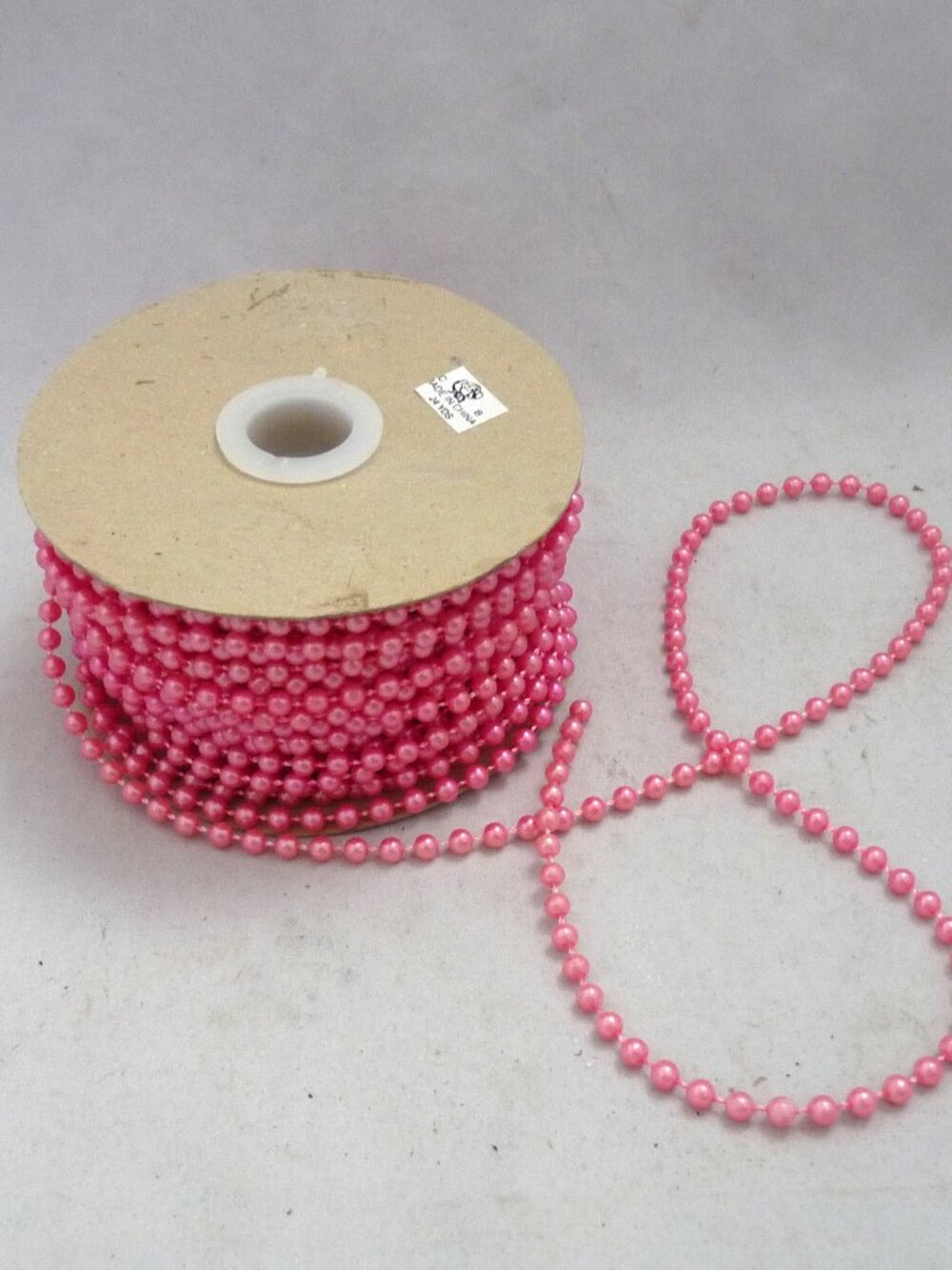Spool pink pearl beading chain serwing trim poly crafts
